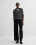 Striped Polo - Black & Ecru