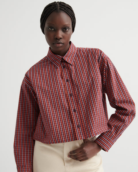 Lauren Shirt - Maroon Check