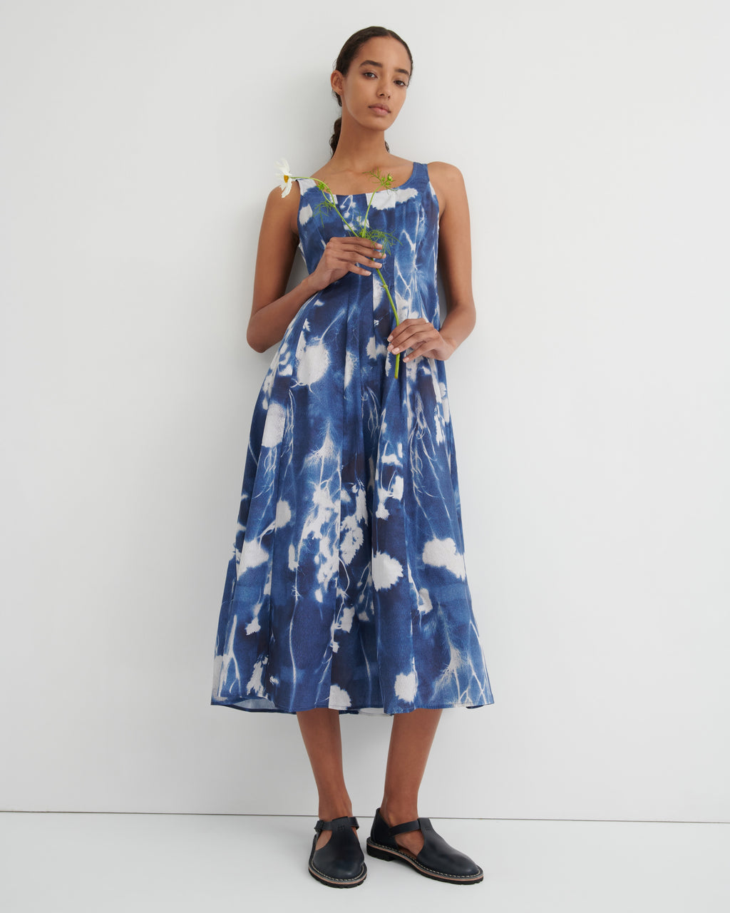 Midnight Dress - Cyanotype Floral