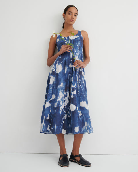 Midnight Dress - Cyanotype Floral