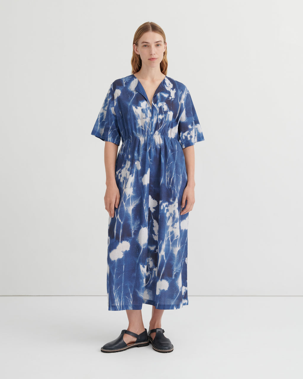 Nigella Dress - Cyanotype Floral