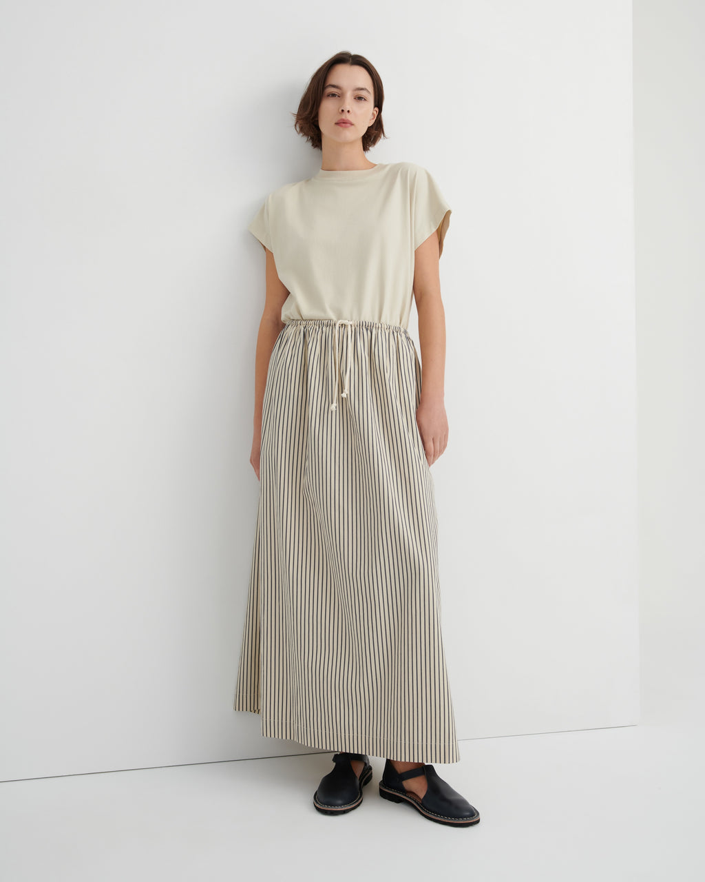 Linear Skirt - Ecru Stripe
