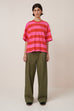 Oversized Boxy Tee - Painted Stripe