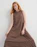 Tank Swing Dress - Brown Stripe