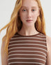 Tank Swing Dress - Brown Stripe