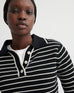 Striped Polo - Black & Ecru