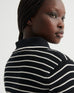 Striped Polo - Black & Ecru