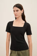 Square Neck Tee - Black