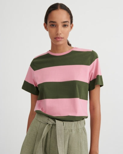 Classic Tee - Begonia Stripe