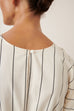 Ellora Dress - Greige Pinstripe