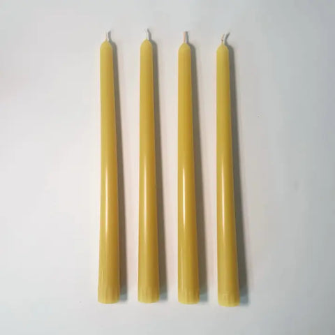 Beeswax Taper Candle Set of 4 - Moonlit Yellow / 25cm