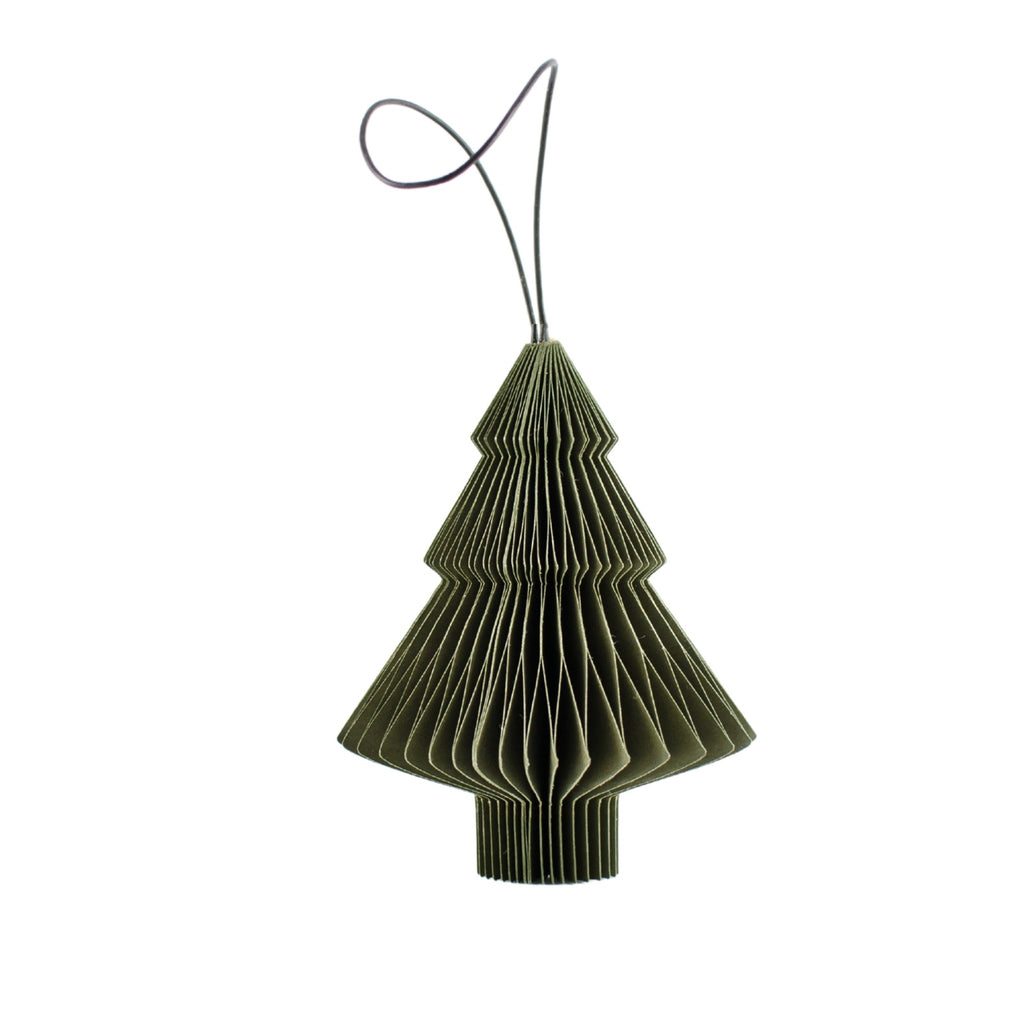 Paper Tree Ornament - Olive Green