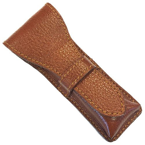 Leather Double Edge Safety Razor Protective Travel Case - Brown