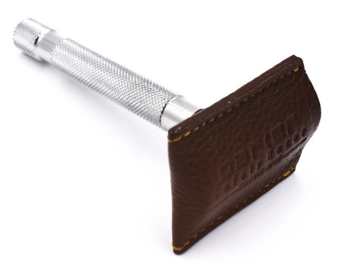 Parker Double Edge  Safety Razor Leather Travel Cover - Brown