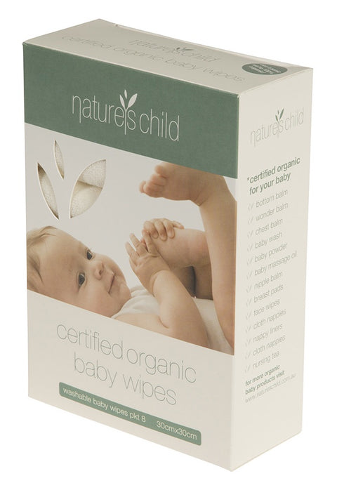 Certified Organic Cotton Baby Wipes - 8 pack