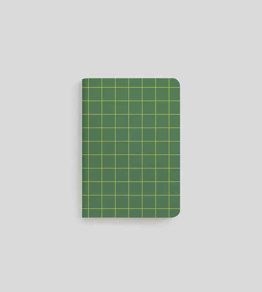 B7 Pocket Notebook - Green Grid