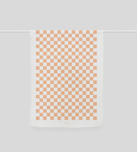 Tea Towel - Peach Checkers