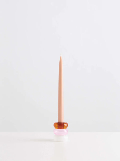 Petite Pauline Candle Holder - Amber, Pink & White