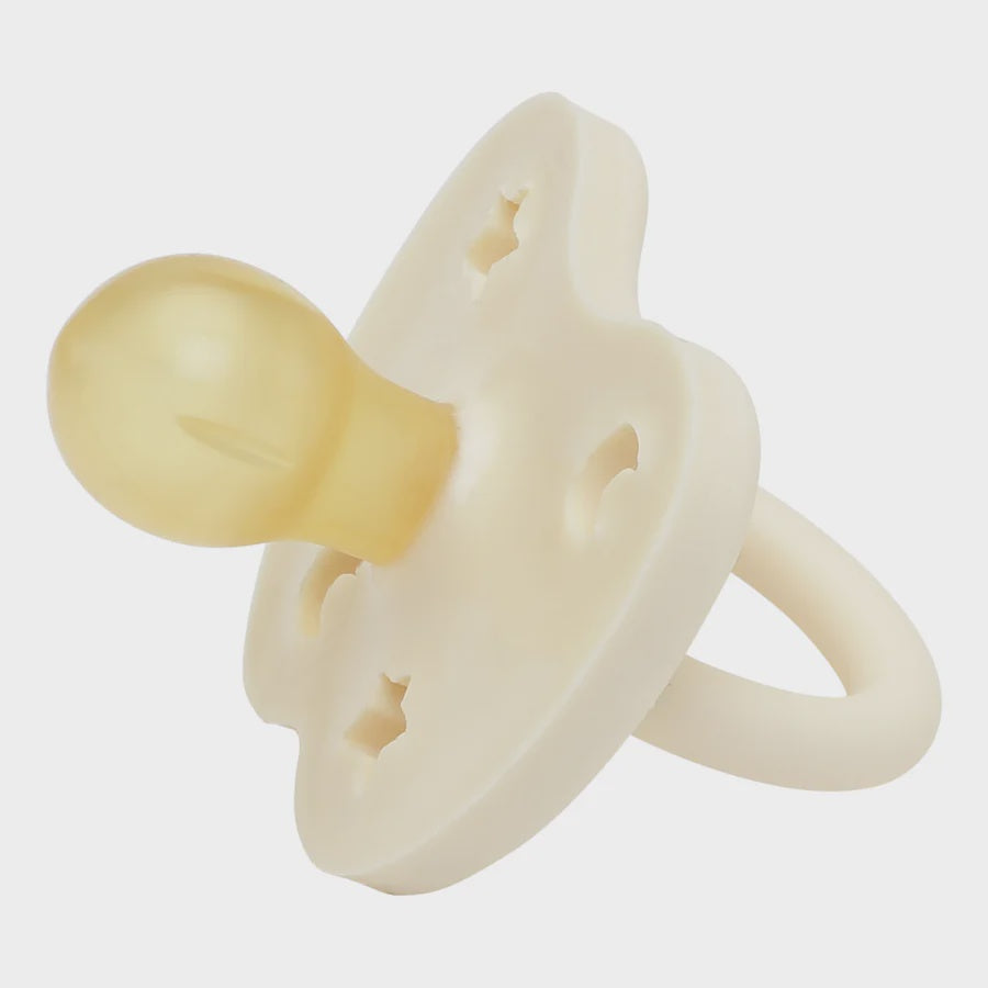 Coloured Pacifier / Round Teat - Milky White