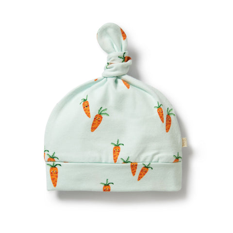 Organic Knot Hat - Cute Carrots