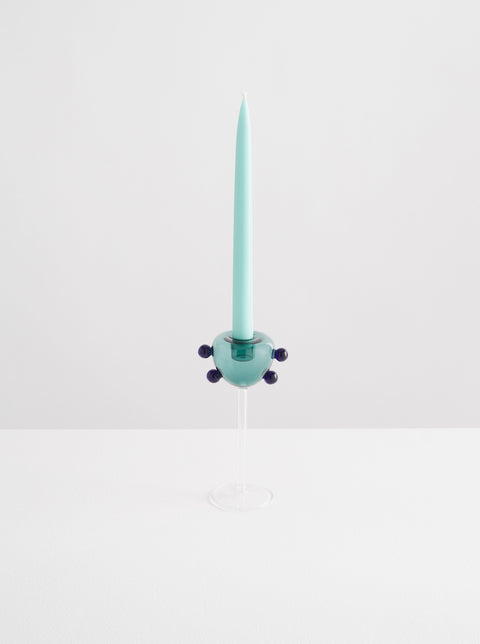 Grand Pompom Candle Holder - Teal & Indigo