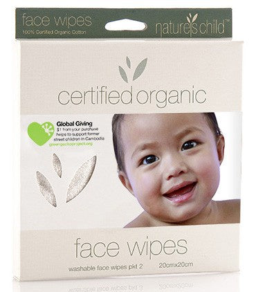 Certified Organic Cotton Face Wipes - 2 pack