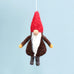 Christmas Ornament - Hanging Gnome / Dark Brown Robe