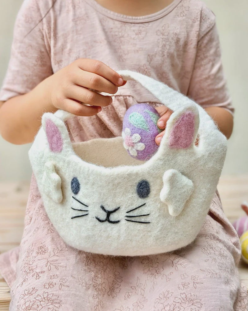 Easter Egg Hunt Basket / Large - White Bunny